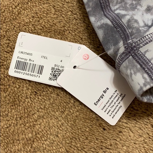 ❌Sold❌ Lululemon Summer Shade Ice Grey Energy Bra - Picture 11 of 11